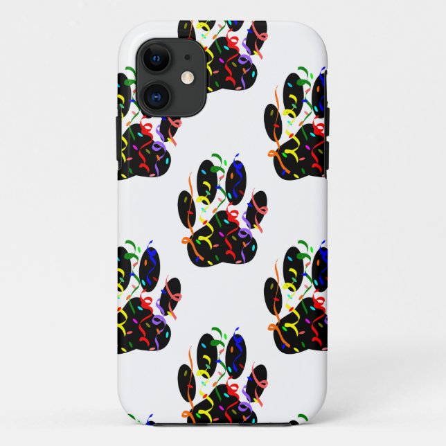 Coques Case-Mate iPhone Empreintes de pattes Confetti Et Motif Party Strea (Dos)