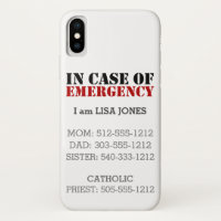 En cas d'urgence cas de téléphone