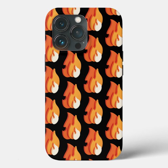 Coques Case-Mate iPhone En feu (Icône Flames 3D) (Verso)