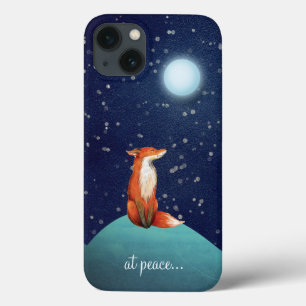 Case-Mate iPhone Case en paix ~ Renard charmant assis sous une Pleine lu