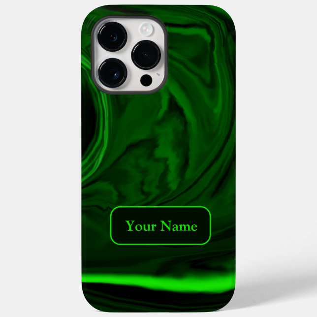 Coques Case-Mate iPhone en pierre de malachite verte, personnalisée (Verso)