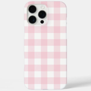 Coques iPhone 16 Pro Max En vichy rose et blanc