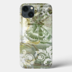 iPhone 13 Case Encart vert de papillon avec la porte de