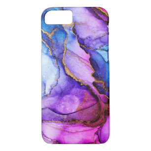 Case-Mate iPhone Case Encre d'alcool Abstraite Art bleu rose pourpre