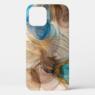 Case-Mate iPhone Case Encre D'Alcool, Minéral Bleu Abstrait.
