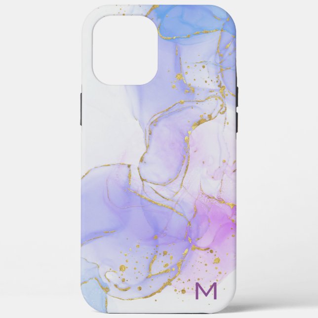 Coques Case-Mate iPhone encre d'alcool rose, violet, bleu (Verso)