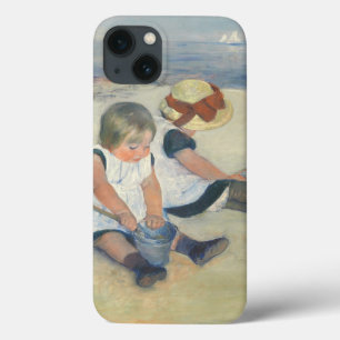 Etui iPhone 13 Enfants jouant sur la plage, 1884