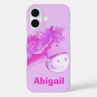 Enfants poney violet filles nom personnalisé