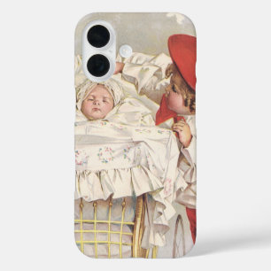 Coques iPhone 16 Enfants victoriens vintage, enfant et bébé dans un