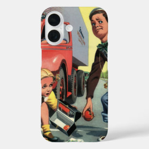 Coques iPhone 16 Enfants vintages, patrouille de sécurité des garço