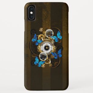 Case-Mate iPhone Case Engrenages à vapeur et papillons bleus