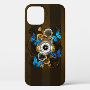 Case-Mate iPhone Case Engrenages à vapeur et papillons bleus