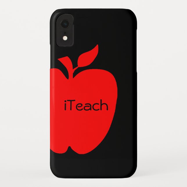 Coques Case-Mate iPhone Enseignant d'Apple rouge et noir (Dos)