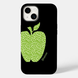 Coque Pour iPhone 14 Enseignants Apple Empreintes de léopard verts