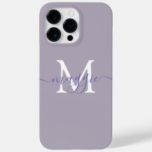 Coque Pour Pour iPhone 14 Pro Max Enseigne personnalisée Monogramme Script Lavande P