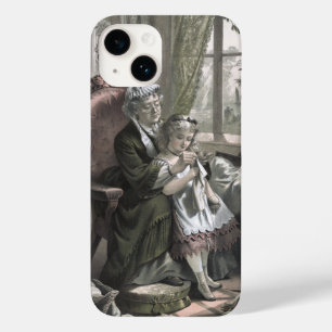 Coque Pour iPhone 14 Enseignement vintage de grand-mère Kitting à grand