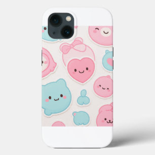 Case-Mate iPhone Case Ensemble d'autocollants Kawaii Pastel Cute Faces –