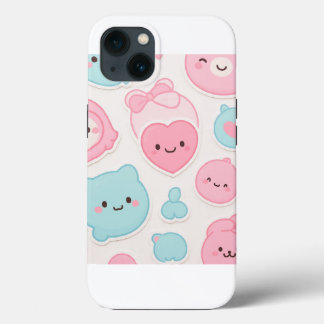 Case-Mate iPhone Case Ensemble d'autocollants Kawaii Pastel Cute Faces –