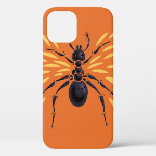 Coque iPhone 12 Pro Entomologie orange d'Insecte de la fourrure