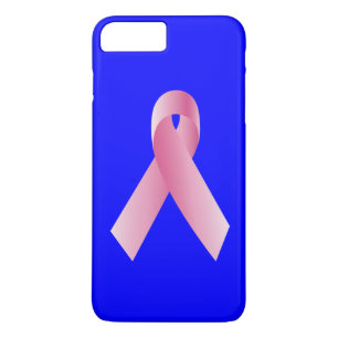 Coques Pour iPhone Entraîneurs pour une cause_Big Pink Ribbon_on bleu