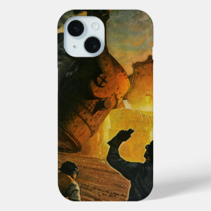 Coque Pour iPhone 15 Entreprise Vintage, Industrie de la Fabrication d'