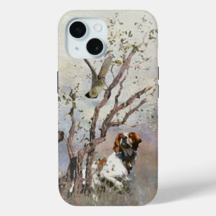 Coque Pour iPhone 15 Épagneul breton, Passion pour les oiseaux