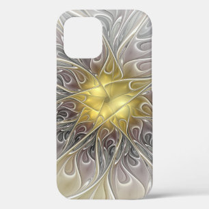 Case-Mate iPhone Case Épanouir avec fleur fractale abstraite moderne dor