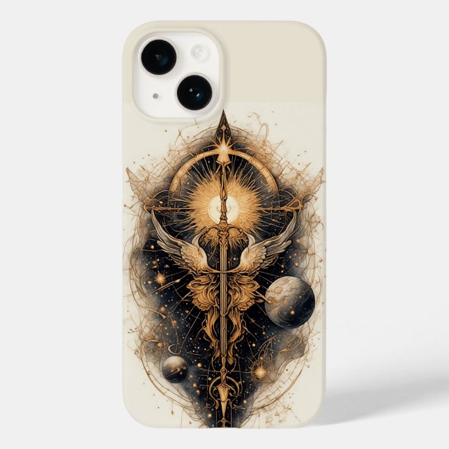 Coques Case-Mate iPhone Épée céleste avec ailes d'ange (Verso)