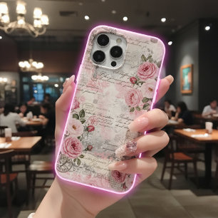 Coques iPhone 16 Pro Max Ephémère vintage rose pâle Shabby Chic Flora