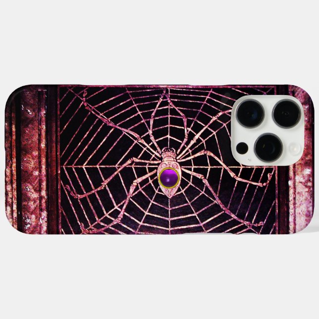 Coques Case-Mate iPhone ÉPIDON ET WEB Pierre violette noire (Verso (horizontal))