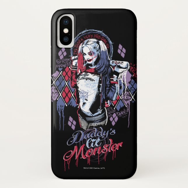 Coques Case-Mate iPhone Équipe de suicide | Harley Quinn Graffiti encré (Dos)
