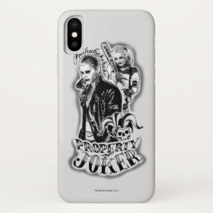 Coque iPhone X Équipe de suicide   Joker & Harley Airbrush Tattoo