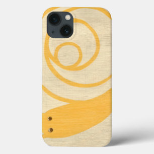 Coques Pour iPhone Escargot jaune sur l'arrière - plan crème