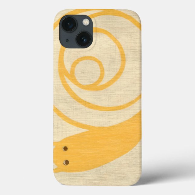 Coques Case-Mate iPhone Escargot jaune sur l'arrière - plan crème (Verso)