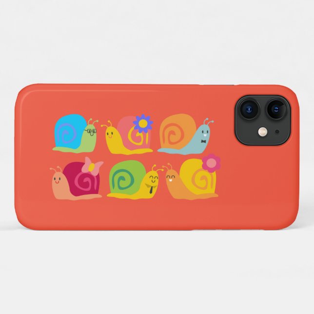 Coques Case-Mate iPhone Escargots heureux escargots mignons (Dos (Horizontal))