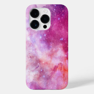 Coque Pour iPhone 14 Pro Espace extra-atmosphérique Galaxie rose Magenta