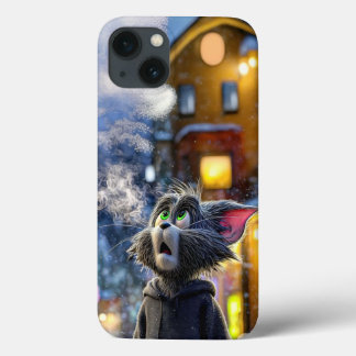 Case-Mate iPhone Case Esprit d'hiver : Tom Cat Nuit enneigée Art