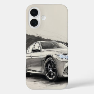 Coques iPhone 16 Esquisse de performances monochromes - BMW