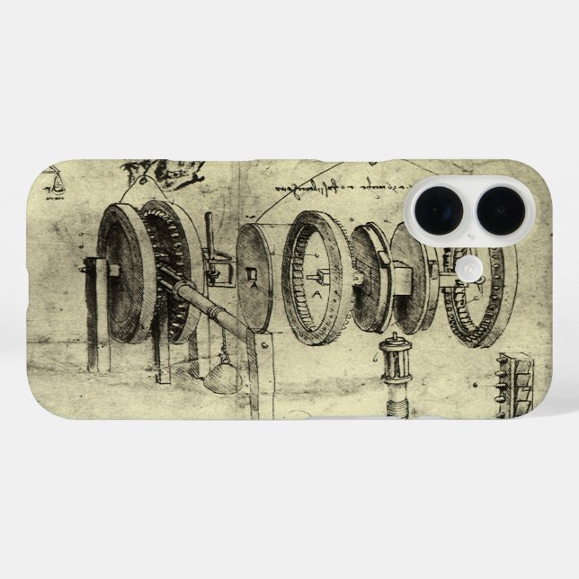 Coques Case-Mate iPhone Esquisse technique de Leonardo da Vinci d'une roue (Verso (horizontal))