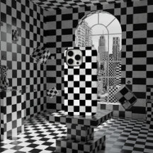 esthétique damier noir et blanc vintage