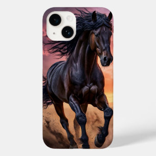 Coque Pour iPhone 14 Esthétique du cheval noir