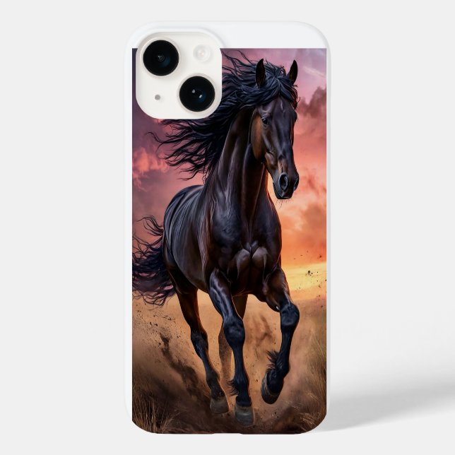 Coques Case-Mate iPhone Esthétique du cheval noir (Verso)