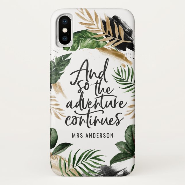 Coques Case-Mate iPhone Et ainsi l'aventure continue le feuillage tropical (Dos)