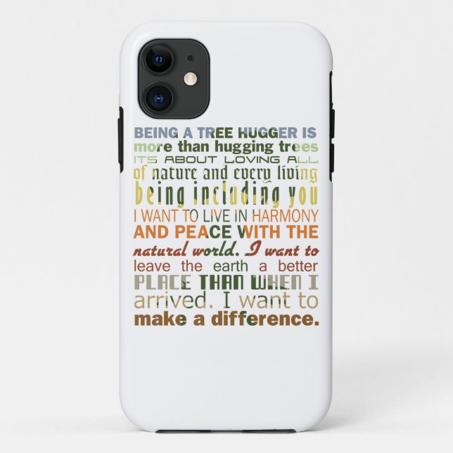 Coques Case-Mate iPhone Étant un arbre Hugger (Dos)