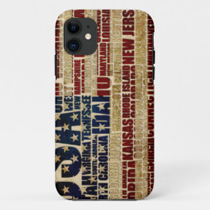 Case-Mate iPhone Case États-Unis et leurs États fédéraux en étoiles et b