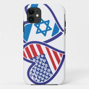 Case-Mate iPhone Case États-Unis Israël Coeur Drapeau