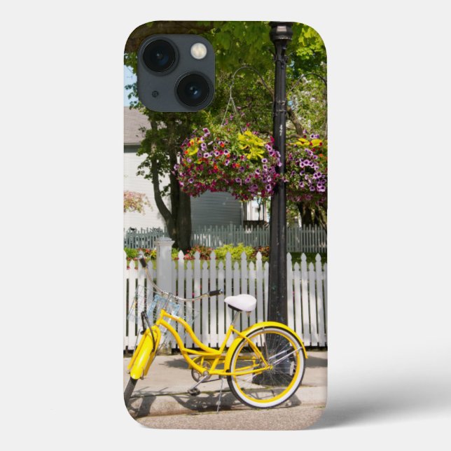 Coques Case-Mate iPhone États-Unis, Michigan, Mackinac Island. Yellow Bike (Verso)