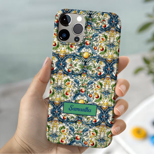 Coque Pour iPhone 15 Été, oranges siciliennes méditerranéennes majoliqu