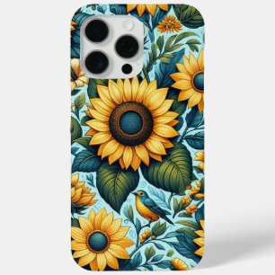 Coque iPhone 15 Pro Max Été/tournesol/oiseau