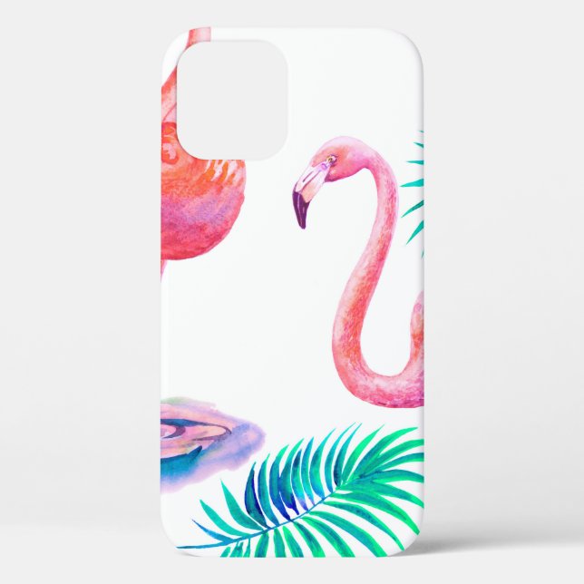 Coques Case-Mate iPhone Été tropical avec flamants roses feuilles de palmi (Verso)